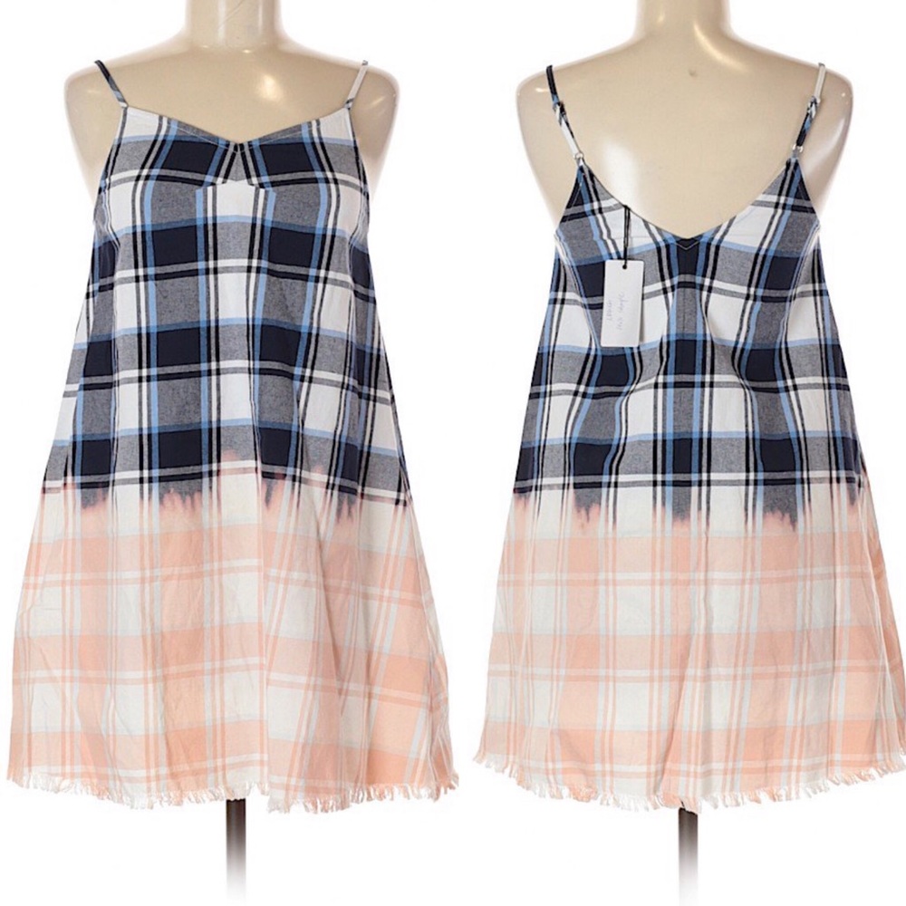 Love Riche plaid tie dye swing dress, NWT